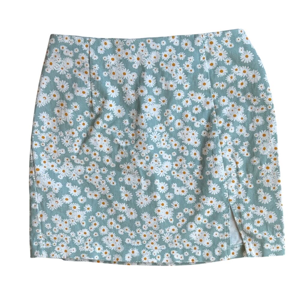 wild fable Mint Daisy-Print Mini Skirt sz 4